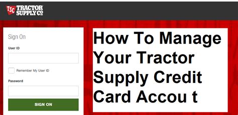 tractor supply credit card sign in